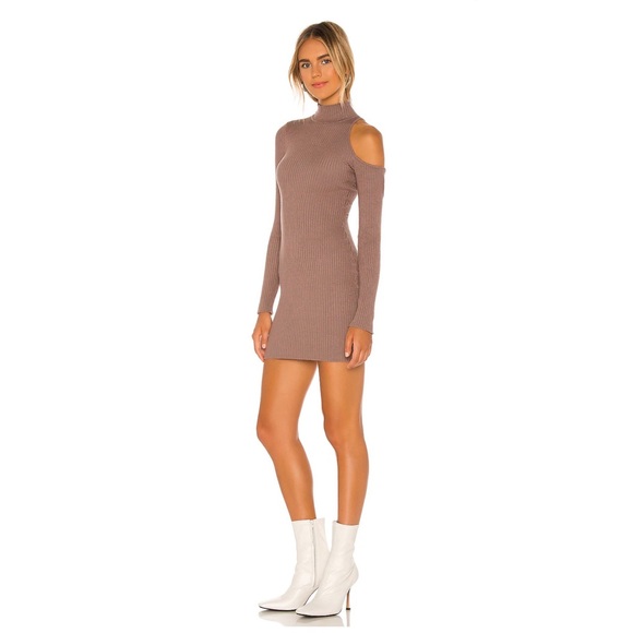 Mocha Cut Out Sweater Dress - Picture 1 of 5